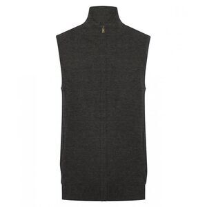 Henbury Mens Zip Front Sleeveless Sweater / Grey Marl